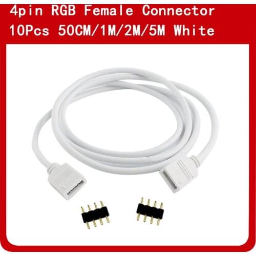 10pcs 50cm/1m/2m/5m 4Pin Extension Wire Cable Cord Connector RGB LED Strip connector wire with Needles for 5050 3528 RGB Light