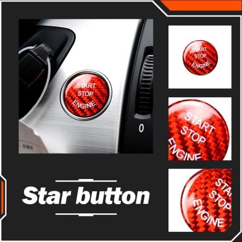 10PCs for BMW Carbon Fiber One-Button Start Button Decorative Stickers Replacement Car Interior Modification Accessories