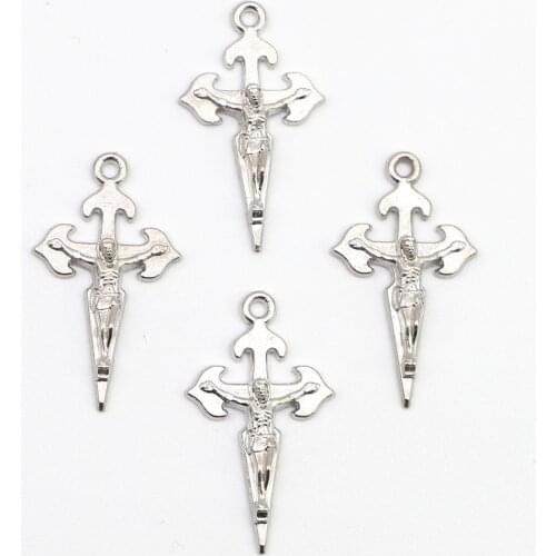 100pcs of 1" Saint James Santiago Crusader crucifix cross