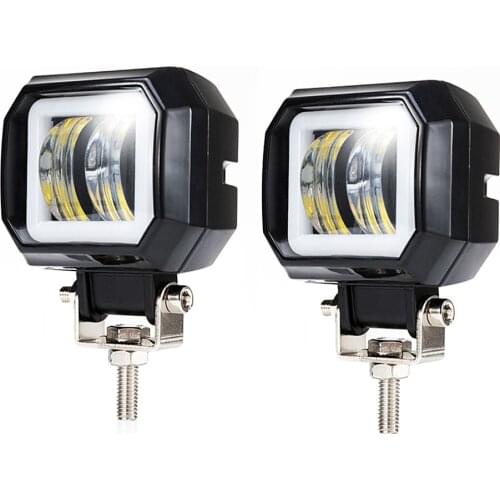 2PCS Fog Lamp Driving Daytime Off road Led Light Headlight 3'' 20W For Motorcycle Halo Jeeps ATV 12V 24V SUV Worklight Beams
