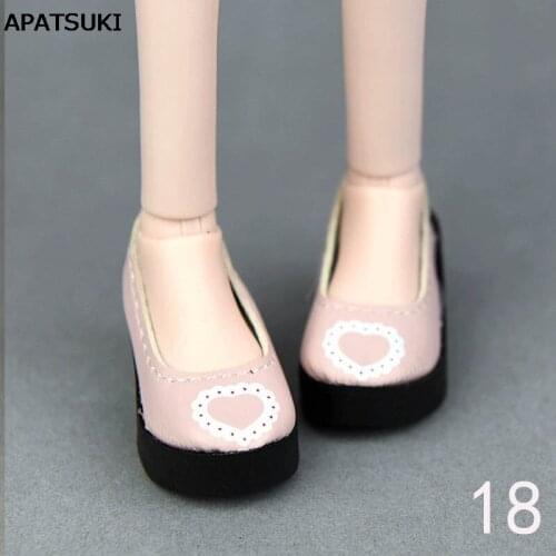 6*2.5cm Pink Fake Leather Heart Fashion Shoes For 1/4 BJD Doll Shoes 40-50cm XinYi Doll High-heel Shoes For 16" Saron Doll
