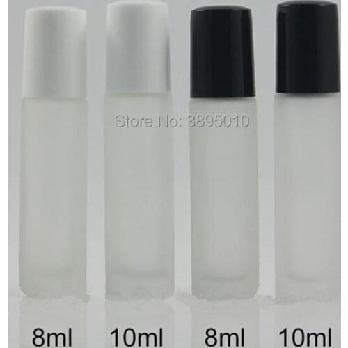 8ML 10ML Perfume Glass Frosted Roll on Bottle Essential Oil Bottle with Metal glass Steel Ball F1124