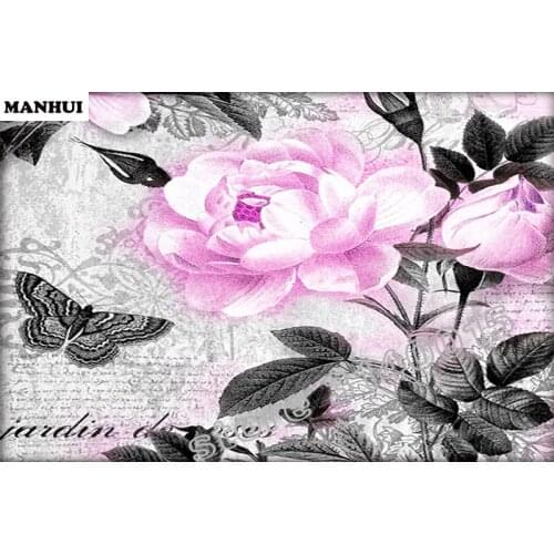 Diy Diamond Butterfly loving flowerroses 5D square drill Diamond mosaic pasted full cross stitch Crafts Needlework BEC135