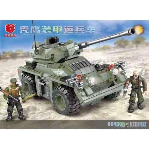 XJ929 SWAT Armored Military Series Condor Armored Personnel Carrier Children Assembled Particle Building Block Toys for Gifts