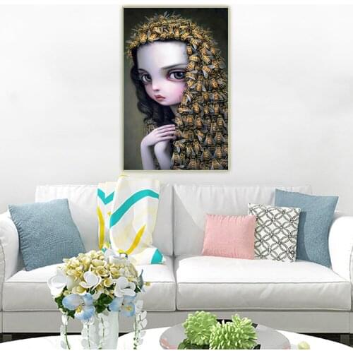 Citon Mark Ryden《Queen Bee(2016)》Canvas Art Oil painting Artwork Poster Picture Modern Wall Decor Home Living room Decoration