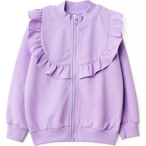 New Fashion Childrens Spring Coat Purple White Autumn Kids Jacket Long Sleeve Fashion Baby Coat Girls Baby Jacket 2-11Y