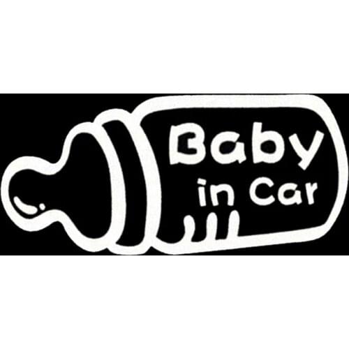 Baby In Car Creative Bottle Modeling Car Stickers Warning Signs Car Styling Accessories Body And Rear Glass Stickers