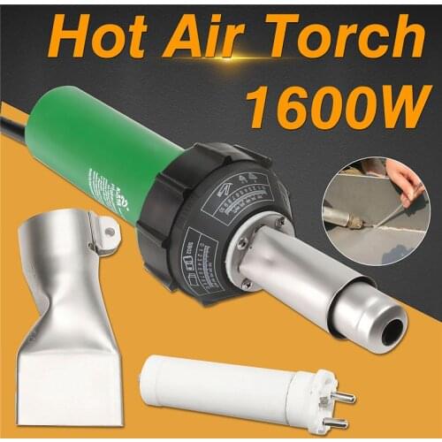 AC 220V 1600W 50/60Hz Electric Hot Air Torch Plastic Welding Gun For Plastic Welder+Electric Heating Core+Flat Nose Accessories