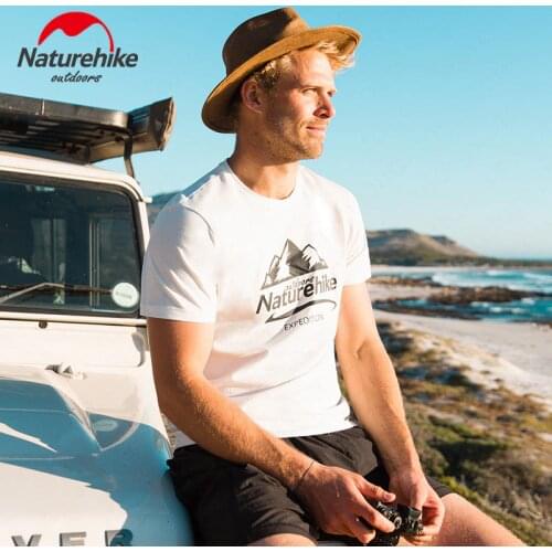 Naturehike Climbing Hiking Short Sleeve Top Unisex Sports T-shirt Breathable Sports Top Printing Pattern T-shirt Leisure Running