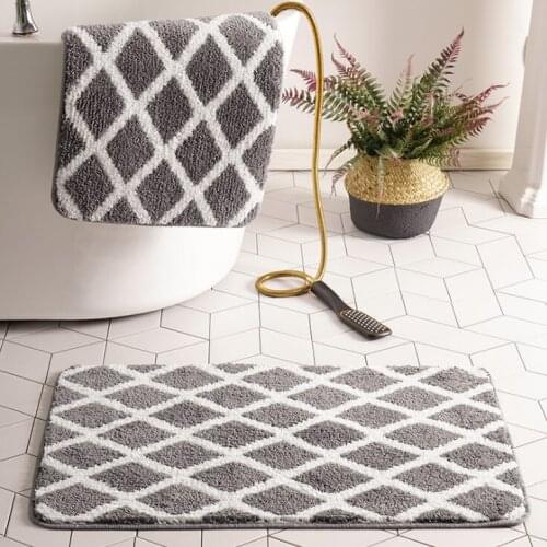 Geometric Bathroom Floor Mat Toilet Rug Shower Non Slip Bath Mat Doormat carpet