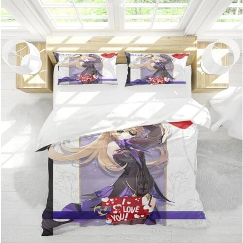 Genshin Impact Luxury Bedding Set 2/3pcs In For Kids Teens Boys Girls Soft Microfiber Duvet Cover With Pillowcase For All Season
