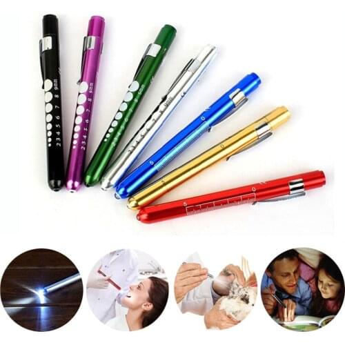 Medical Flashlight Lanterna With Pupil Gauge LED Pen Light Torch Lamp Outdoor Camping Work Light For Doctor Nurse Diagnostic