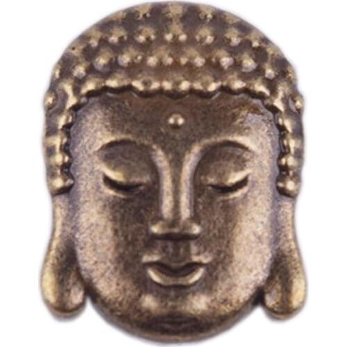 60Pcs/Lot Metal Charms for Jewelry Making Sliver Golden Tibetan Silver Buddha Head Spacer Beads Zinc Alloy Bronze Beads DIY