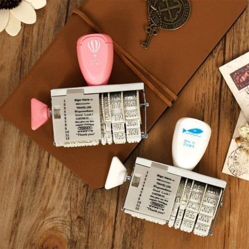 Mini Creative Roller Spin Button Seal 2020-2039 Year DIY Date Diary Stamps For Scrapbooking Planner Schedule Date Seals