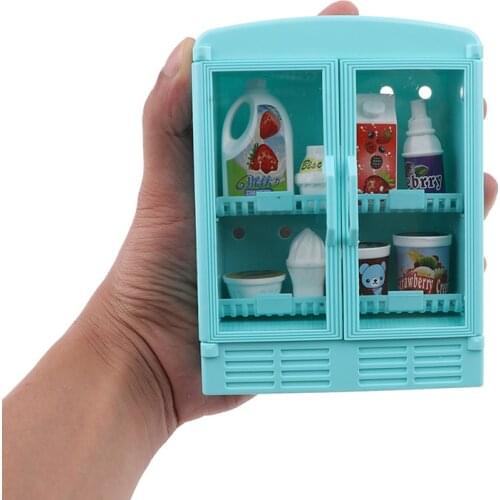 Miniature Food Drinks Supermarket Store Refrigerator Pretend Play Doll Furniture Decoration Accessories Toys Mini Dollhouse