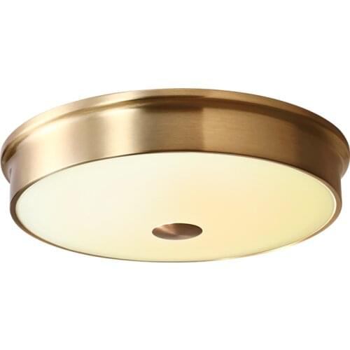 Postmodern minimalist creative all-copper ceiling lamp living room bedroom study balcony LED round lamps