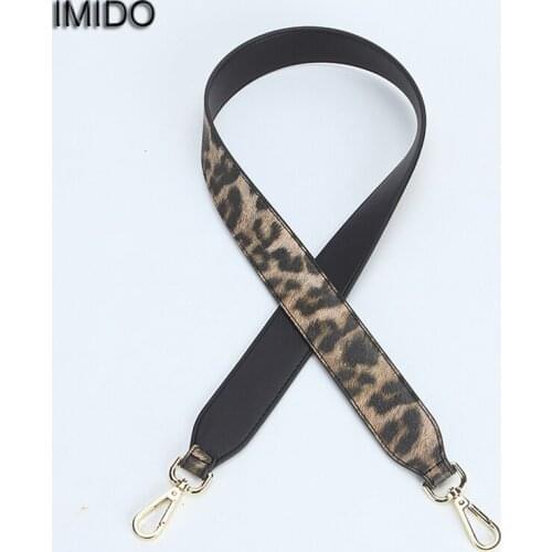 IMIDO Fashion Leopard 102cm Long bag Strap for Handbags Women pu Leather replacement straps shoulder belt accessories Red STP112