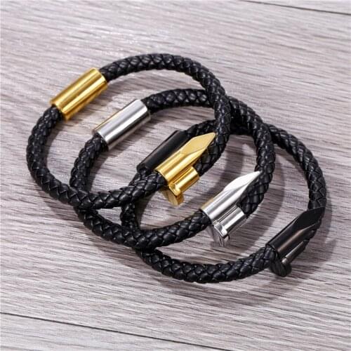 Fashion Mens Bracelets Trend Simple Leisure Leather Rope Weaving Hand Chain Man Accessories Goth Chains Men Bracelet Jewelry