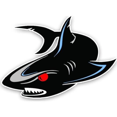 Cute Angry Cartoon Shark Colorful Car Stickers Pvc Motorcycle Accessories Fashion Body Decoration Decals Waterproof 15cm * 11cm