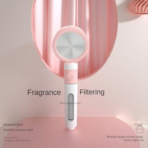 Beauty Skin Pressurized Lemon Fragrance Hand-Held Shower Head with One-Button Water Stop Removable Easy To Clean Filter Element