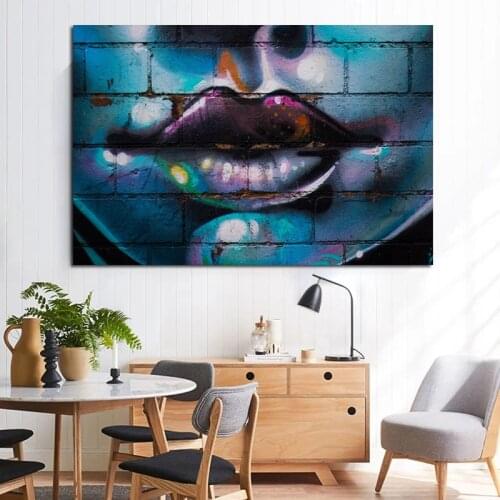Wall Picture Cuadros Canvas Painting Poster Sexy Lips Plakaty Na Sciane Room Decor Tableau Mural Tuinposter