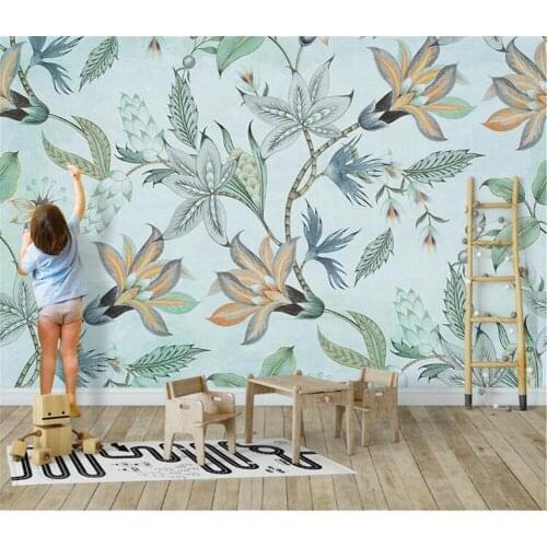 Bacal custom 3D photo wall painting wallpapers Nordic simple small fresh flower childrens room background 3d wallpaper mural