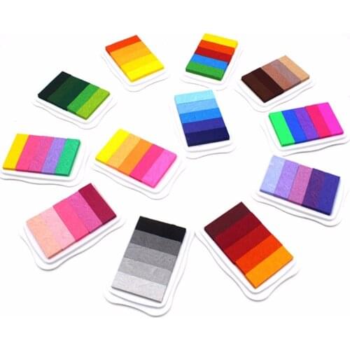 12pcs Color Palette inkpad five-color gradient stamp ink pad