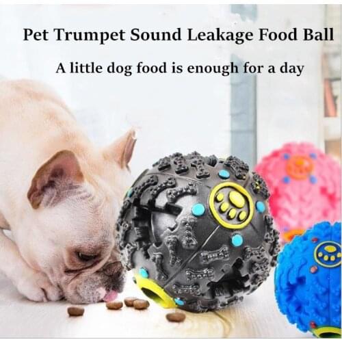 Pet Trumpet Sound Leakage Food Ball Toy Pet Food Dispenser Training Interactive Elasticity Dog Toys Dog Monster Squeak Chew Toy