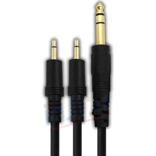 Gold plated high quality 6.3/6.5 to Double mono 3.5 Audio line connecting line Signal cable Audio and video signal lines