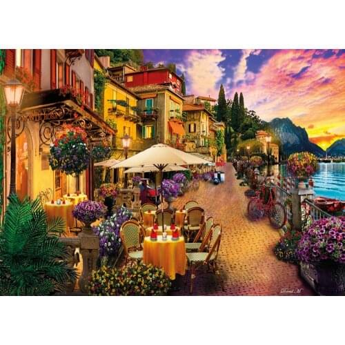 Needlework Cross stitch,Small town scenery Rosa Peak 14CT Unprinted Embroidery kits Arts Cross-Stitching,DIY Handmade Decor