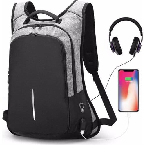 Men Travel Backpacks Teenager USB Chargeable Laptop Backpack Password Lock Anti-theft Backpack Computer School Bags