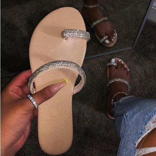 Women Fashion Wild Slippers 2020 New Africa Diamond Flat Sandals Flip Flops Outdoor Travel Student Slippers Wholesale