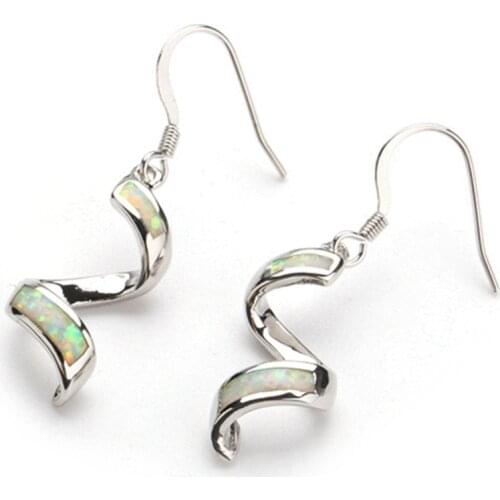 SHUNXUNZE Pink White opal Engagement jewelry earrings for women Accessories charms christmas bohemian Rhodium Plated R4003 R4047