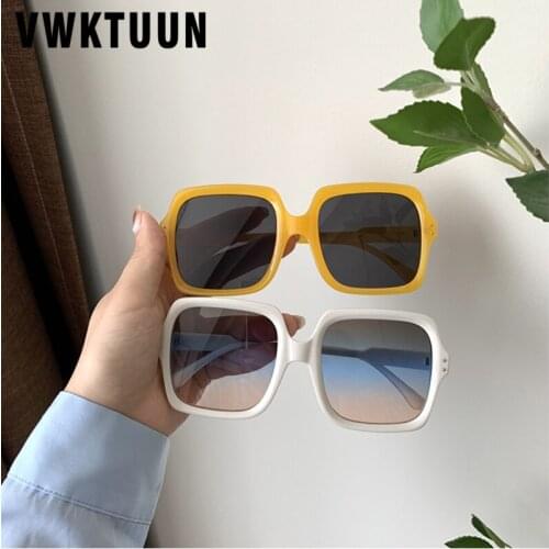 VWKTUUN Square Sunglasses Woman Trendy Sunglasses Colorful Frame Glasses UV400 Points Vintage Sunglass Sport Eyewear Women Shade