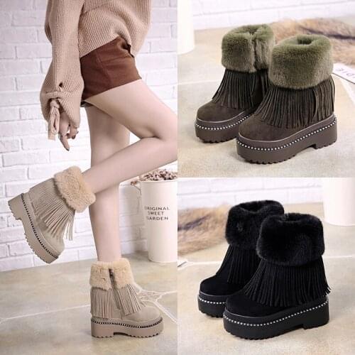 12CM high-heeled womens boots new fashion womens boots thick-soled wedges womens shoes thick-soled tassel womens boots