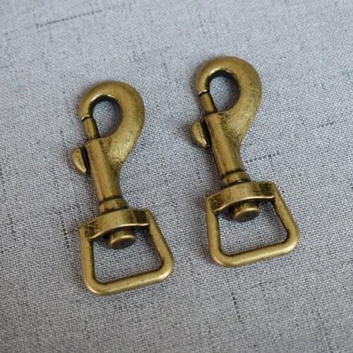 1 Piece Antique Brass 15mm wholesale Metal retaining ring Clip Swivel Dog leash Buckle Key Ring Key Hooks DIY