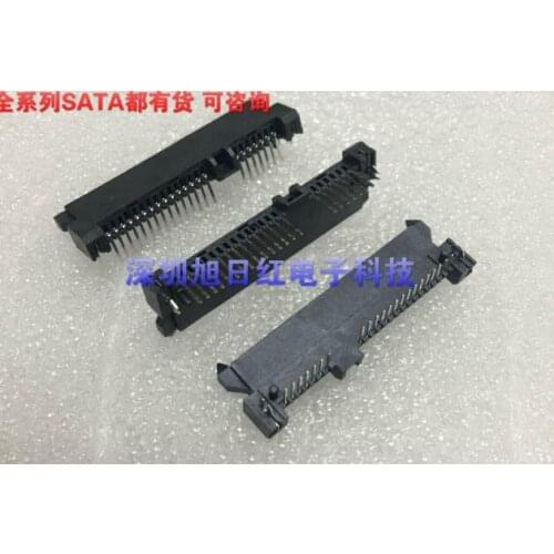 10pcs SATA hard drive interface 7+15P female socket 90 degree curved needle plug-in connector socket