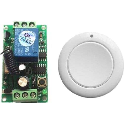 DC12V 1CH Wireless Remote Control Switch System receiver White wall Panel Sticky relay Remote Smart Home Switch