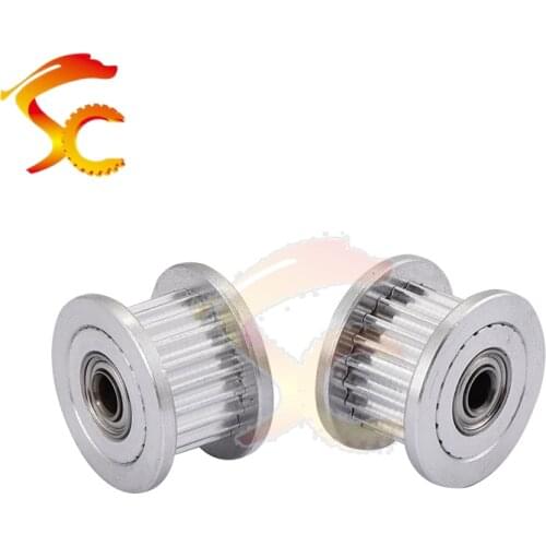 2pcs/lot 3D Printer GT2 20 teeth pulley wheel Perlin passive idler pulley wheel bore 3mm/4mm/5mm for belt width 6mm (with teeth)