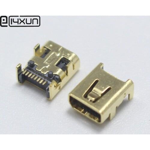 2pcs Mini USB 8 Pin Welding Female jack 8Pin Gold Plated Connector DIP Plug for Digital Camera