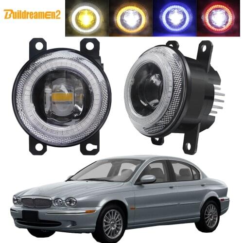 2 X Car Front Bumper LED Fog Light Assembly Angel Eye Daytime Running Lamp 30W 12V For Jaguar X-Type (CF1) Saloon 2001-2009