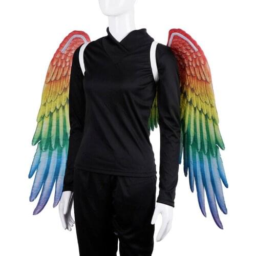 2021 Rainbow Colored Angel Wings Halloween Masquerade Party Stage Show Cosplay Props DIY Fashion Elf Christmas Decoration