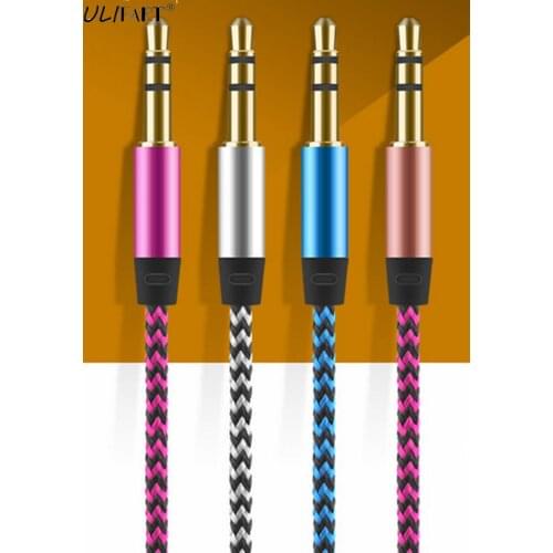ULIFART 3.5mm Knit Audio Cable Male To Male Gold Plated For Tablet Phone Car Headphone Drop Shipping