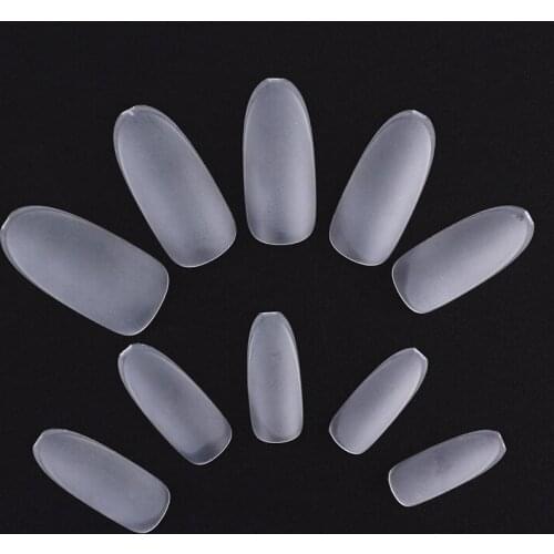 300pcs Thin Clear False Nails Long Round Matte Fake Fingernail Salon Artificial Nail Art Tips Extension DIY Practice