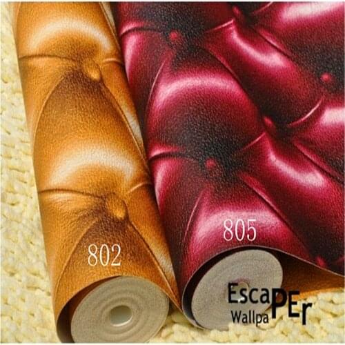 Imitation leather 3D grid soft package wallpaper European-style wallpaper Bedroom, living room TV setting wall paper roll
