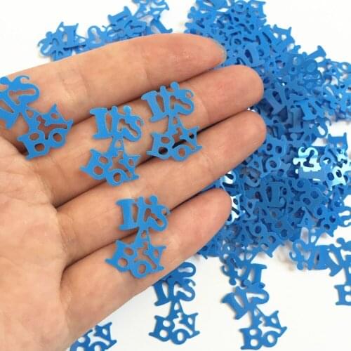 50g Its A Boy Newborn Baby Shower table decoration scatter 20*25mm Blue BLUE BORN FOIL Confetti