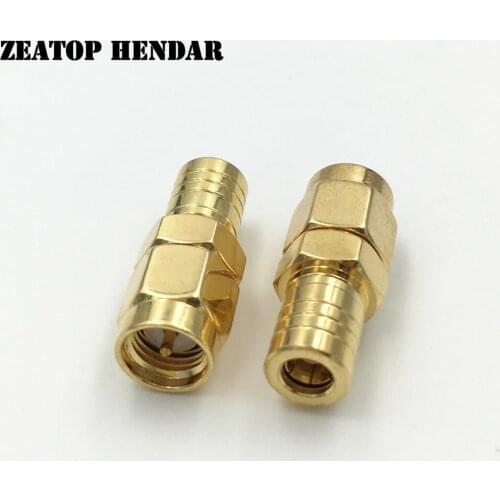 50Pcs Brass Gold Plated SMA Male Jack to SMB Female Plug Straight RF Coaxial Coax Adapter Connector