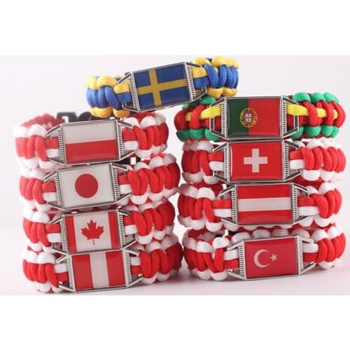 National Flag Bracelet World Flags Jewelry Canada Poland Japan Swiss Paracord Peru Bracelet As Best Gifts for Friends Patriot