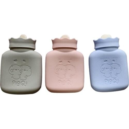Hot Water Bottle Solid Color Thick PVC Silicone Rubber Hot Water Bottle Irrigation Hand Warmers Warm Palace Warm Bag