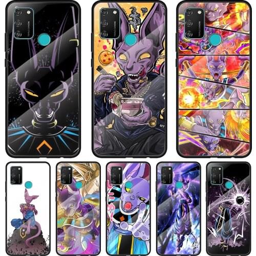 Anime Beerus Bad Tempered Glass Cover For Honor 30 20 10 9X 8X Pro Plus Lite Silicone Phone Case Coque